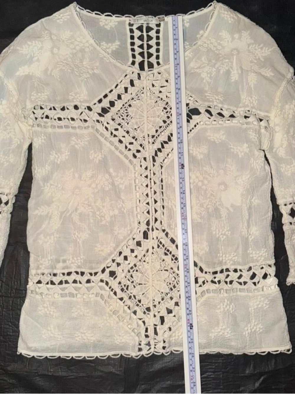 Crochet Lace Tunic Top - Grifflin Paris Size M/L - Picture 2 of 6